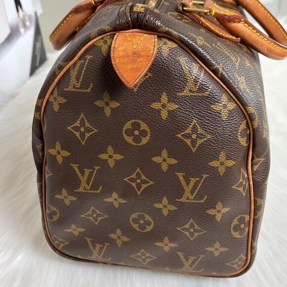 AUTHENTIC LOUIS VUITTON SPEEDY 30 HANDBAG PURSE MONOGRAM CANVAS VI8911 W/PADLOCK - Picture 3 of 16